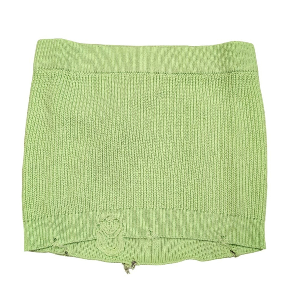 SER.O.YA Alora Skirt Distressed Neon‎ Lime Green Knit Revolve - Picture 2 of 4